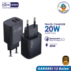 EXCELLENCE Travel Charger Luna 20W 2 USB