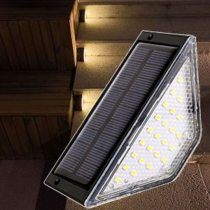MUSASI Triangle Solar Step Lamp Warm Light LED Stair Light Durable Garden Decoration Outdoor Floor Light Garden Path