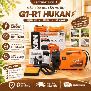 Máy Rửa XeSân Vườn G1-R1 HUKAN Công Suất 2200w Áp Suất Mạnh 130bar Chức Năng Tự Hút Tặng Kèm Bộ Phụ Kiện Đầy Đủ