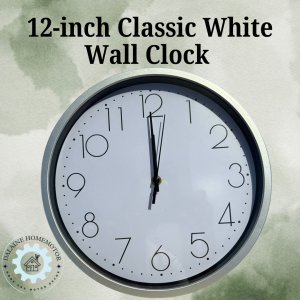 Wall Clock 12 Inch Minimalist  Classic Design Round Elegant Classic Design Home Decor Kitchen Room Gift