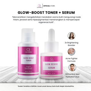 Cantikia Glow Boost Toner & Serum Exfoliating Wajah Acne Formula Resmi BPOM