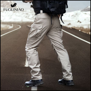 FUGUINIAO Mens Tactical Pants Multi Pocket Summer Outdoor Camping Hiking Military Waterproof Quick Drying Pants Cargo Pants