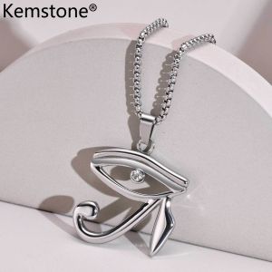 Kemstone Stainless Steel Zircon Black Silver Gold Plated Male Pendant Necklace Jewelry Gift