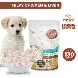 PetMarra Chicken and Liver Chunks in Milk Puppy Wet Food Pouch 130g puppies milky pet foods all breeds
