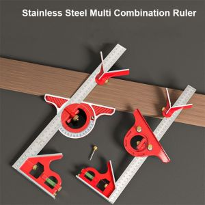 YANGS 400/600mm Square Angle Ruler 45° and 90° Angle Adjustable Angle Protractor Tools Set Multi-purpose Stainless Steel Multi Combination Ruler Measuring Tool