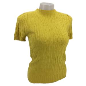 RM HIGH NECK JACQUARD PATTERN SLIM FIT KNITTED BLOUSE FOR WOMEN 7806