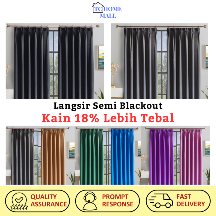 Curtain Langsir Tingkap Pintu Dapur Sliding Door Murah Hook Type ...