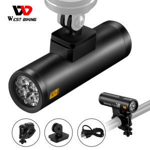WEST BIKING 1300 Lumens Bicycle Front Light Waterproof Cycling Light USB Rechargeable Side Warning Flashlight 5 Modes Bike Light