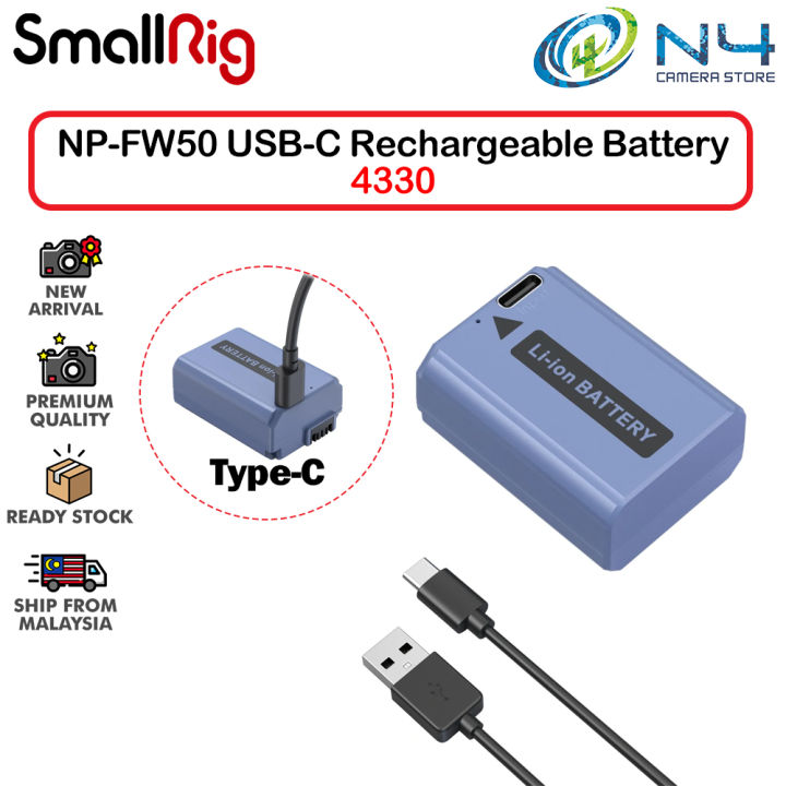 SmallRig NP-FW50 USB-C Rechargeable Camera Battery for Sony ZV-E10 A6500  A6400/ A6000 A7sII A7II 4330 4965 Lazada