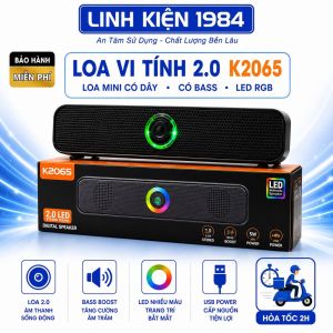 Loa vi tính 2.0 K2065 có LED Loa mini cho máy tính vi tính có dây có bass
