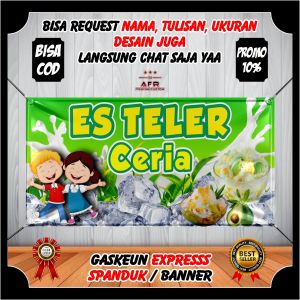 Terbaru - Spanduk Banner Backdrop Es Teler Ceria Viral Kekinian Segar - Banner Jualan Es Teler