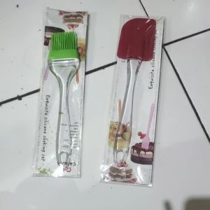 kuas spatula silikon transparan/kuas kue silicon