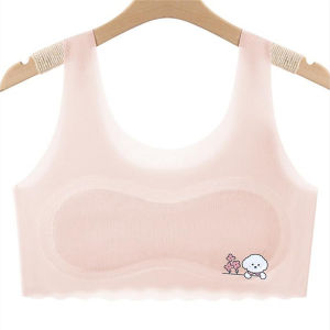 oobest 【Delivery 2-3 days】Ice Silk Training Bra for Girls Seamless Anti-Bump Wireless Comfort