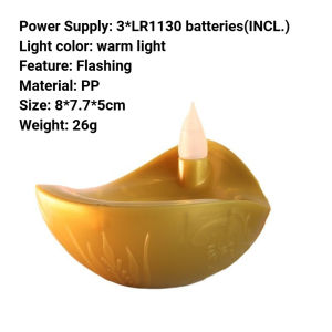 ตะเกียงน้ำมัน LED ลวดลายที่ประณีตสำหรับ Diwali/epavali/eid ฉลองสิริราชสมบัติไฟเปิดปิดอัตโนมัติขึ้นเมื่อเปียกปลอดภัยแบตเตอรี่ที่ไม่ใช่เปลวไฟเน้นที่บ้าน