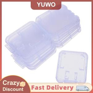 YUWO 10Pcs Clear Plastic Memory Card Case Micro SD TF Card Storage Box Protection