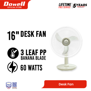 Dowell Elite Series Desk Fan with High Performance Motor 3 PP Blade | TF3-ELITE16