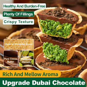 Every Bite Is Packed With Flavor! Dubai-style Pistachio Tart / Filled With Dark Chocolate / Mille-feuille Pastry With Silky Smooth Pure Cocoa Butter