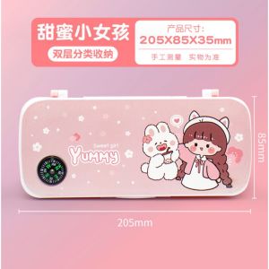 TXS25 Pen Pencil Case Kotak Tempat Pensil Plastik Secure LOCK Pen Case Color TKM