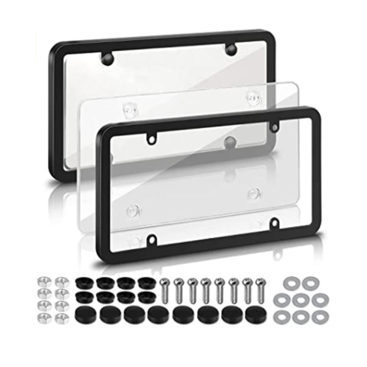 Car License Plate Frame Holder USA Bracket Shield Triple Combo Frame