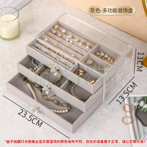 Multilayer Jewellery Accessories Organizer Acrylic Drawer Box | Pengatur Aksesori Perhiasan Lapisan Kotak Laci Acrylic | 首饰盒高档精致防氧化多层大容量家用耳环耳饰耳钉收纳盒