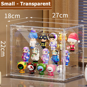 Figure Acrylic Display Box Transparent 2 Tier Stackable PopMart Doll Blind Box Labubu Storage Box Organizer Rack Case