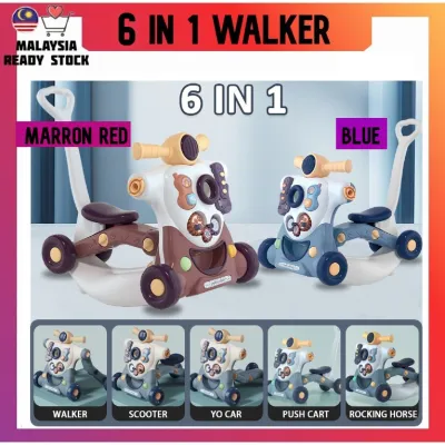 Baby Walker 6in1 5in1 Multi Function Music & Toys Push Walker Bicycle Scooter Early Learning