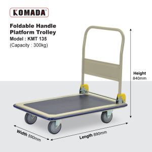 TTF Rack™ (KMT Series) KOMADA 300KG Foldable Handle Platform Trolley Heavy Duty/Kereta Tolak Besi