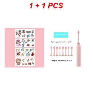 DazHom 【Local Delivery】【Free Gift】8-head Electric Toothbrush For Adult Rechargeable USB Charging Waterproof Ultrasonic Soft Bristles Toothbrush 2 Minutes Automatic Timing Body Wash Portable Adult Electric Toothbrush