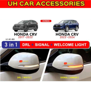 Honda CRV CR-V 2017 - 2024 Dragon Scale Side Mirror Smoke Led With Signal Running Indicator DRL Signal Welcome light