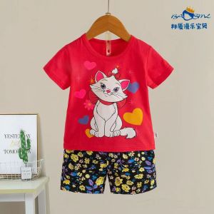 XUXIN Baby & Kids Korean Design Cotton Terno T Shirt+Shorts For Girls Sleepwear Set Clothing