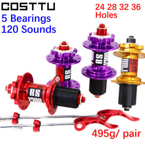 COSTTU Mountain Bike bearing Hub 5 Bearings 36h Hole Bearing QR Hub 3 Pawls Super Loud 120 HD Click Sound 7 8 9 10 11 Speed 24 28 32 36 hole with Quick Release