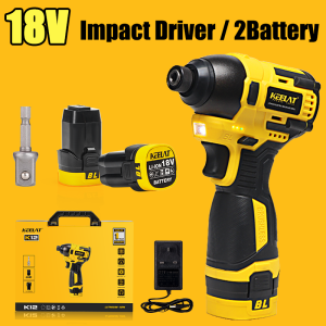 KEELAT 18V Brushless Cordless Impact Driver Electric Screwdriver Drill Tool Kit with Drill Bit Set Portable Power Tool