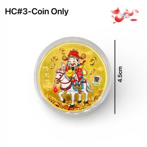 Luckycharm168 2027 Goat Year Lucky Golden Coin Double Sided Feng Shui Lucky Coin  Wealth Blessing Collectible Gift