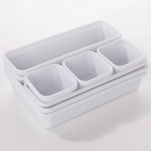 8pcs Set Drawer Storage Organizer Box Trays Cutlery Cosmetics Stationery Kicthen Storage Pot Home