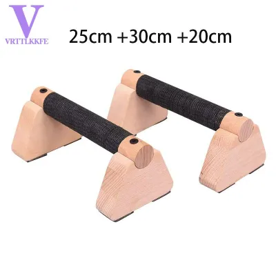 All tool store-1 Pair Wooden Push Up Bar for Home Workout Parallettes BarsPush-Up Stand Exercise Equipment for Men and Women