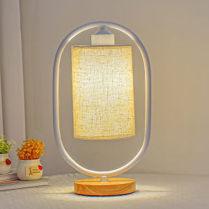 Đèn ngủ để bàn đế gỗ thân tròn inox MY HOME chất lượng DN011