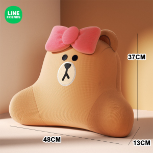 100% Authentic Line Friends Waist Lumbar Cushion Adjustable Car Lumbar Support Comfortable & Soft Office Seat Cushion Chair Lumbar Pillow Sitting Back Seat LFB163