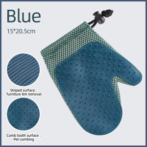 2 in 1 Pet Hair Remover Gloves Cat Dog Massage Hair Fur Remover Grooming Shedding Brush Gloves