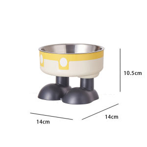 Pet Bowl Stainless Steel High Foot Feeder Neck Protection Cat Dog Food Water Dish Large Capacity Mangkuk Kucing