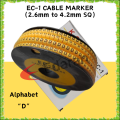 EC-1 CABLE MARKER / WIRE MARKER ALPHABET A TO M - (2.6MM TO 4.2MM SQ) - 1000PCS/BOX. 