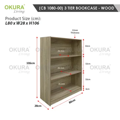 OKURA 9/12 Compartments Multipurpose Storage Book Shelf File Cabinet Shelf Rack / Almari Rak Buku