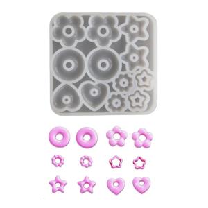 Resin Earring Pendant Silicone Molds Heart Star Flower Resin Art Supplies Jewelry Hand-Making Molds for Crafting Jewelry