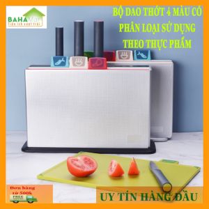 BỘ DAO THỚT 4 MÀU CÓ PHÂN LOẠI SỬ DỤNG THEO THỰC PHẨM  BAHAMAR  để tránh lây nhiễm chéo của thành phần  loài vi khuẩn và ảnh hưởng đến chất lượng thực