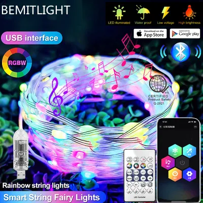 10M 100LED Christmas Lights Bluetooth LED Strip Lights Waterproof Music Sync RGB With Remote Smart Phone APP Control