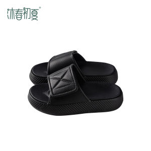 2026 New Model Mu Chun Early Summer Two-Tone Velcro Fashion Thick-Soled Slippers Trendy Brand WomenS Summer Indoor And Outdoor Bathroom Shoes