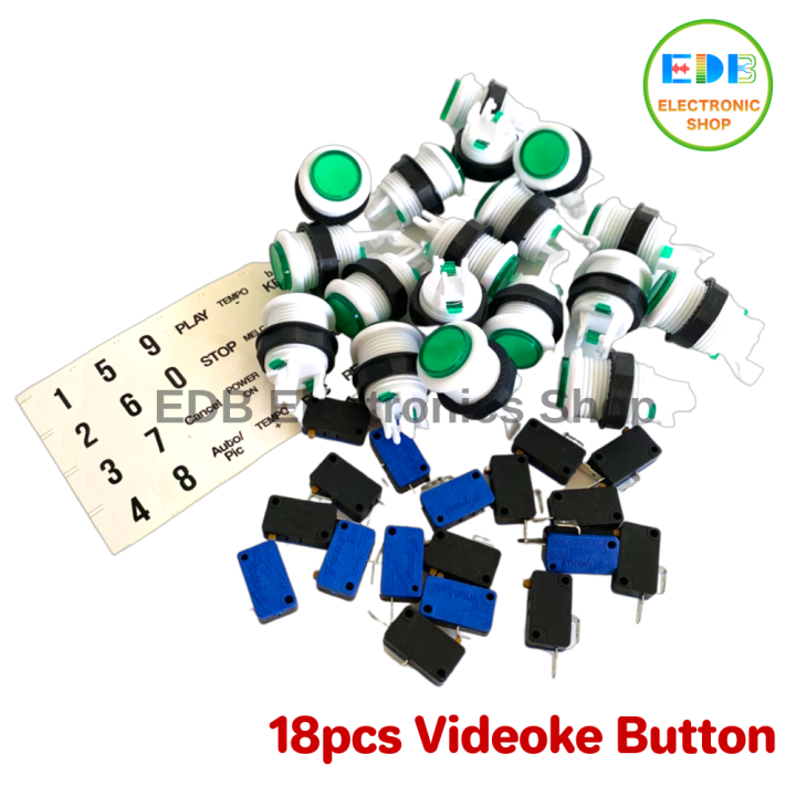 18pcs Push Button with Micro Switch and Free Sticker for Videoke Box ...