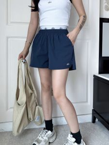 original ALO Womens Waterproof Quick-Dry Double-Waist Shorts 26 Summer New Arrival: Versatile Two-in-One Casual Fitness Sports Pants