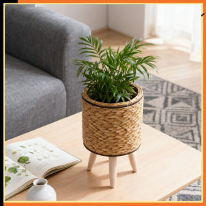 Simulate Rattan Woven Flower Pot Creative Flower Planters with Legs Durable Plant Stand Pasu Bunga花盆