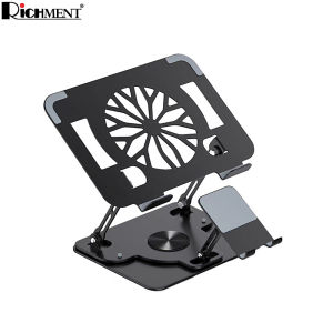 RICHMENT 2-in-1 Laptop Holder Stand 360 ° Rotatable Portable Foldable Desktop Bracket Support For Phone Laptop