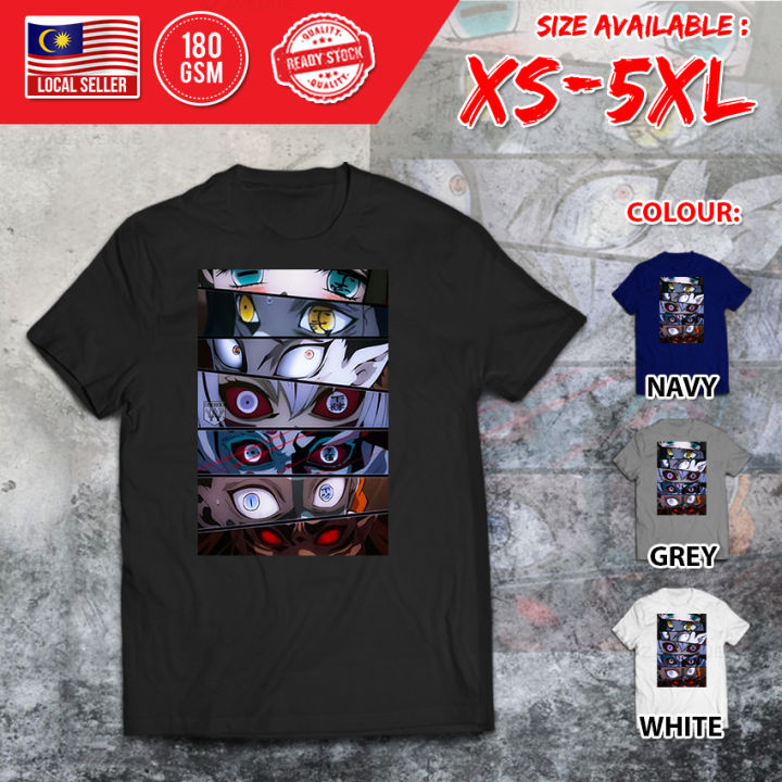 Demon Slayer Kokushibo Anime Cartoon Short Sleeve Cotton Baju T-Shirt